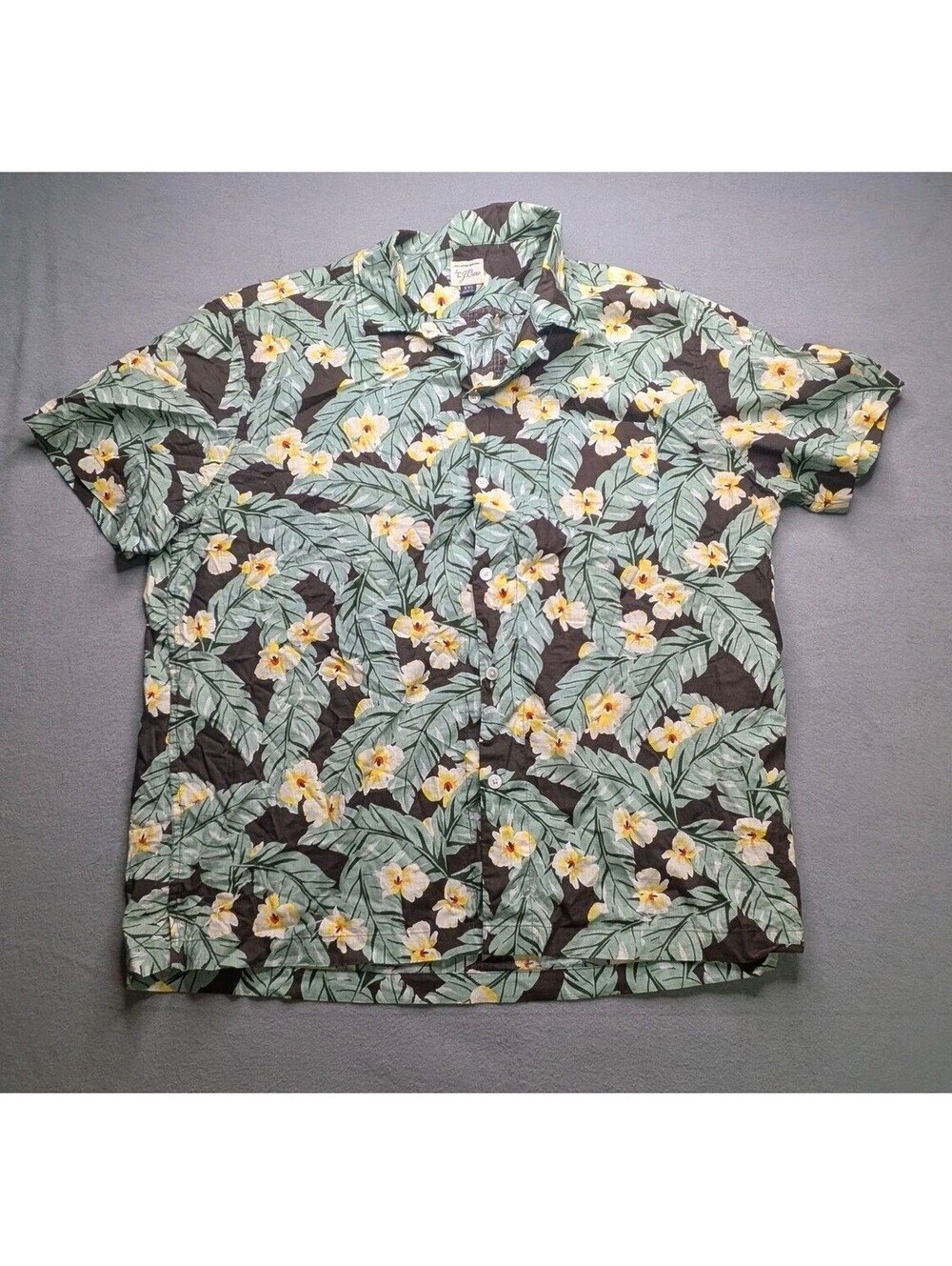 J.Crew Shirt Mens 2XL Multicolor Hawaiian Floral Cotton Short Sleeve Casual